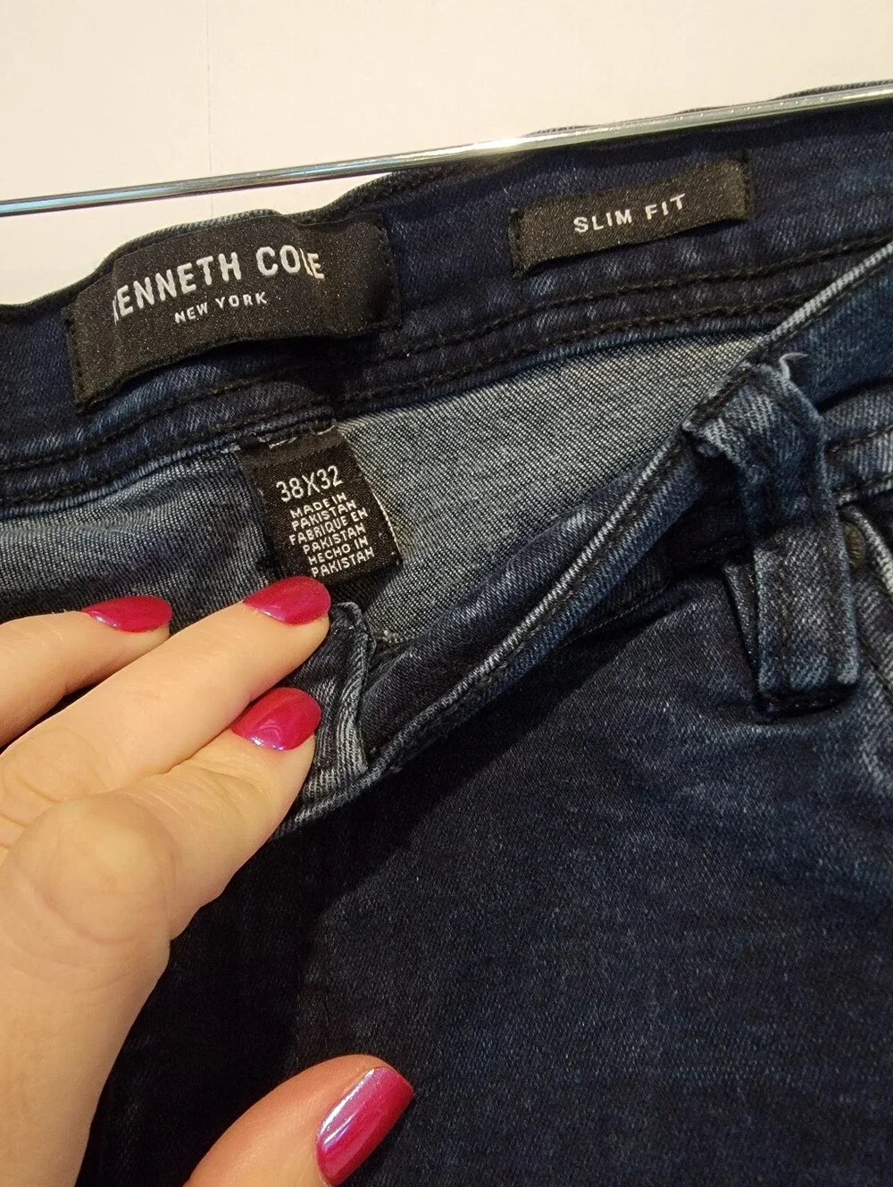 Kenneth Cole New York Slim Fit Dark Wash Jeans 38x32